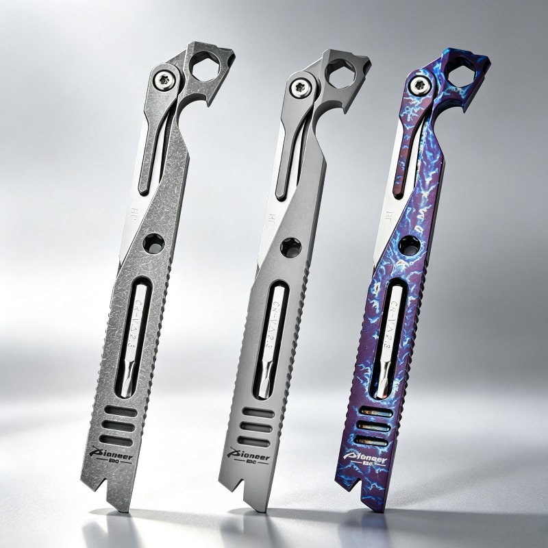 Titanium Pry Bar - Titanium EDC Brechstange, Taschenbrechstangen-Set mit Klinge,