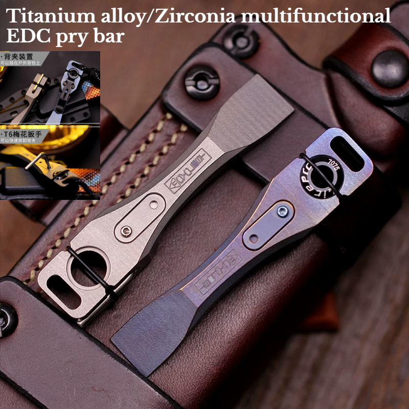 Titanium Pry Bar - Tragbares Multifunktionales Zirkonia/Titan Pferde-EDC-Werkzeug für Outdoor,