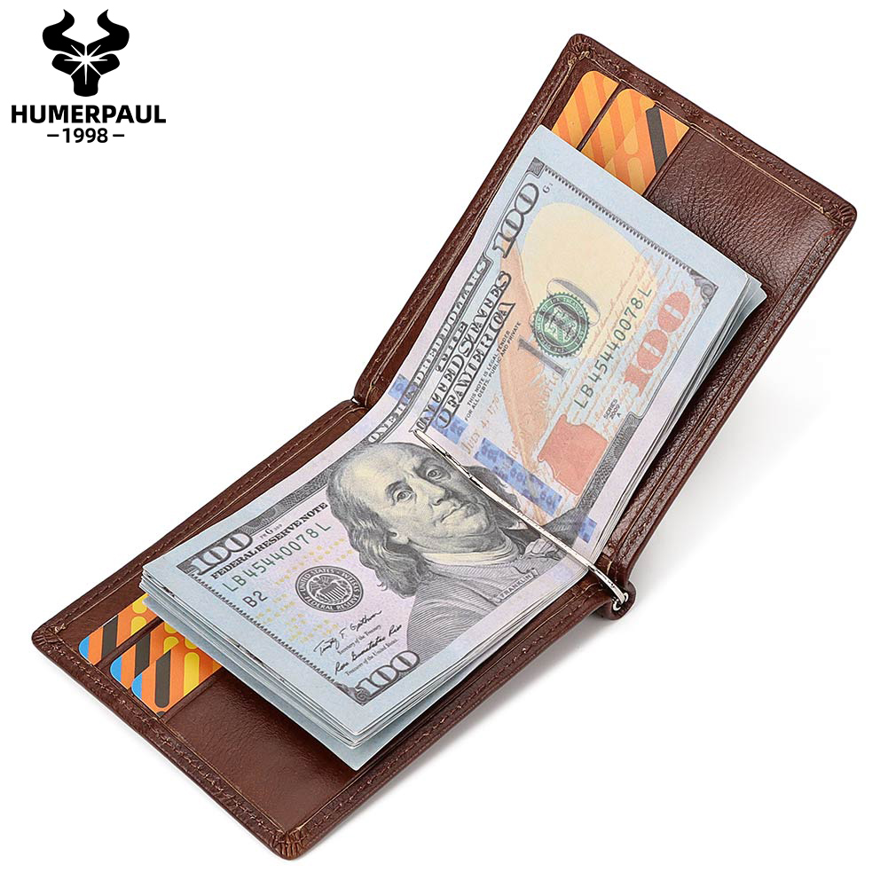 Money Clip Magnetic - Schlanke Herren-Geldbörse aus echtem Leder mit
