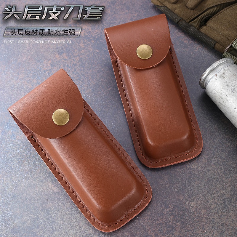 Edc Carry Belt Leather - Echtes Leder Messerscheide für Klappmesser Tragbare
