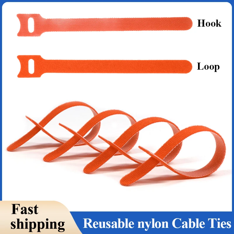 Gear Tie Reusable - Orangefarbener, wiederverwendbarer Kabelbinder vom Typ T,